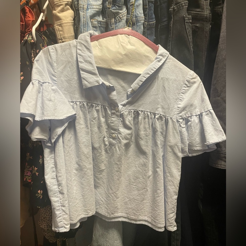 Light blue Zara business blouse